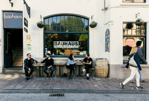 A street view of The Bauhaus backpacker hostel in Bruges, Belgium.